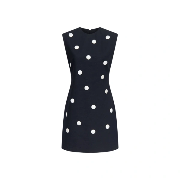Destree Black Cotton Dress With Contrasting Dots