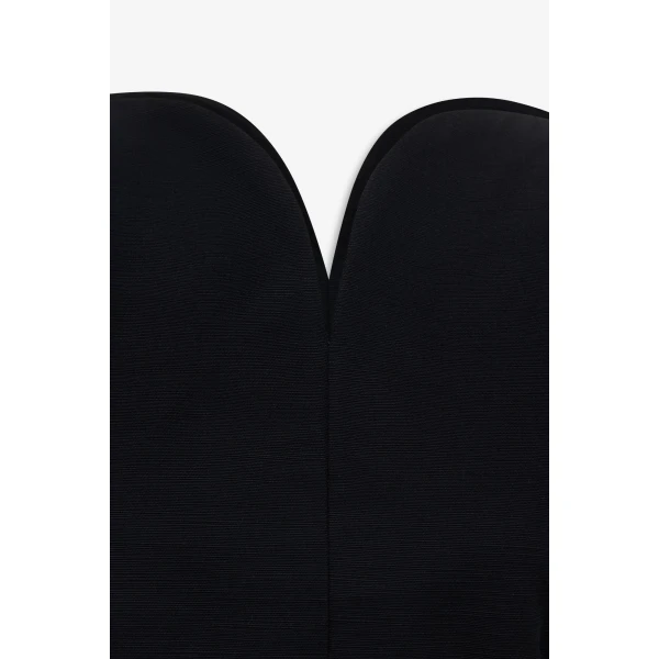 Destree Black Cotton Sculptural Top With Puffed Sleeves - Destree - Graphic Parisian Fashion - Shop at Coveti