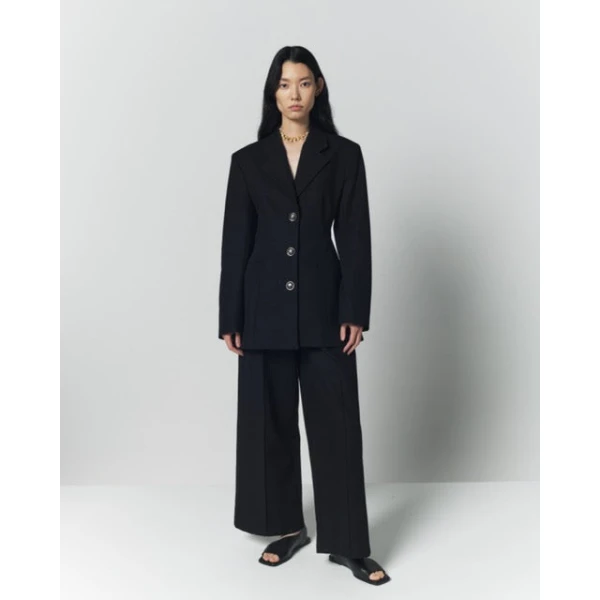 Destree Black Fitted Jacket With Button Details - Destree - Graphic Parisian Fashion - Shop at Coveti