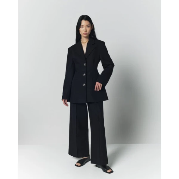 Destree Black Fitted Jacket With Button Details - Destree - Graphic Parisian Fashion - Shop at Coveti
