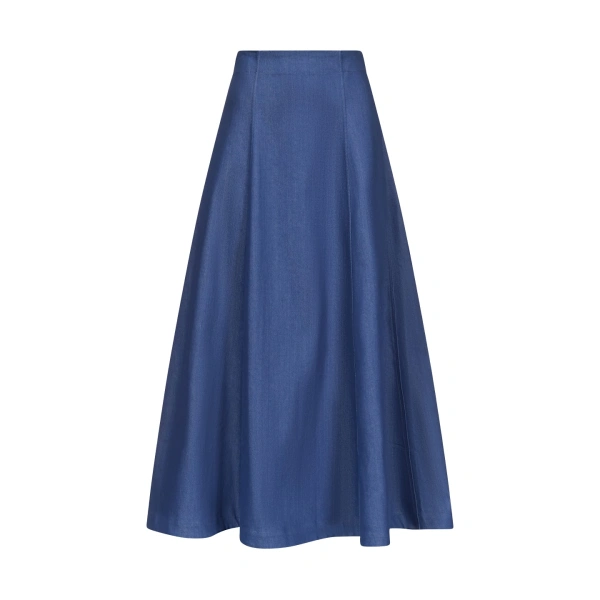Destree Blue Denim Midi Skirt With Pockets
