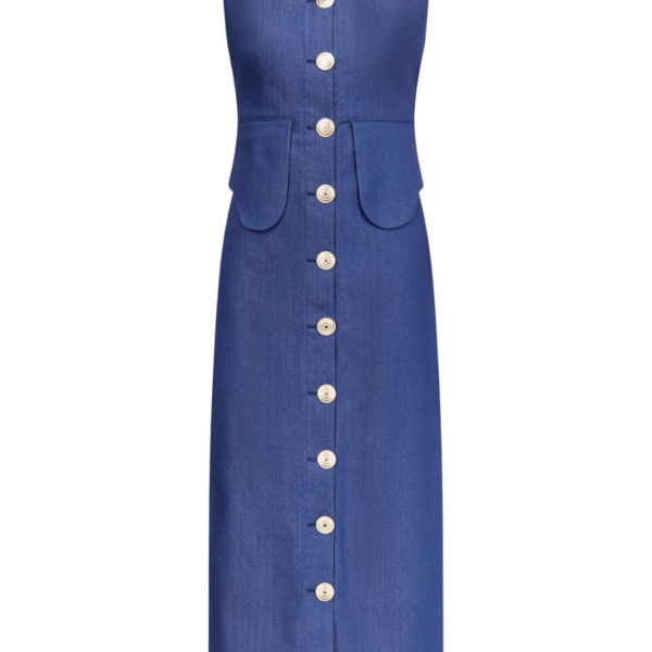 Destree Blue Denim Sleeveless Midi Dress - Destree - Graphic Parisian Fashion - Shop at Coveti