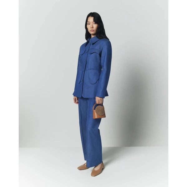 Destree Blue Denim Straight Pants - Destree - Graphic Parisian Fashion - Shop at Coveti