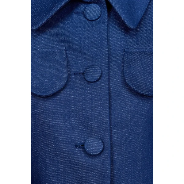 Destree Blue Denim Utility Button-Front Jacket - Destree - Graphic Parisian Fashion - Shop at Coveti