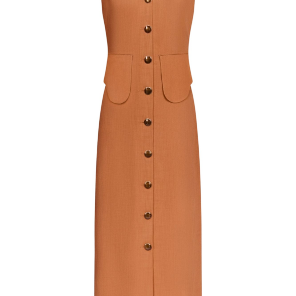 Destree Camel Sleeveless Midi Dress - Destree - Graphic Parisian Fashion - Shop at Coveti