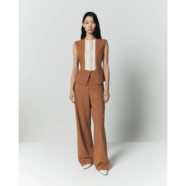 Destree Camel Sleeveless Top - Destree - Graphic Parisian Fashion - Shop at Coveti