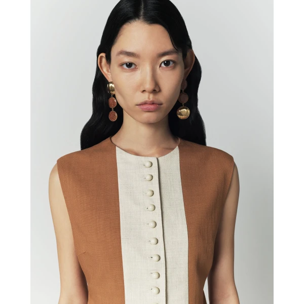 Destree Camel Sleeveless Top - Destree - Graphic Parisian Fashion - Shop at Coveti