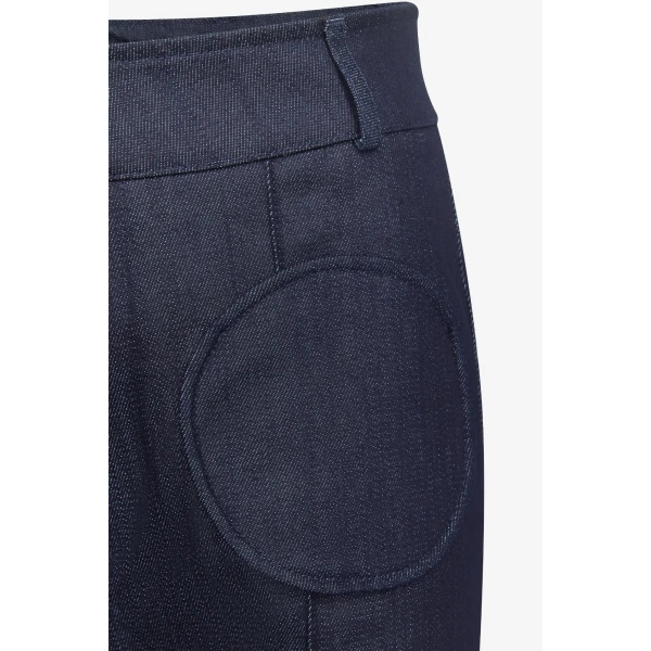 Destree Dark Blue Denim Straight Pants With Circular Pocket Details - Destree - Graphic Parisian Fashion - Shop at Coveti