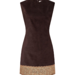 Destree Dark Brown Velvet Dress With Lace Hem - Destree - Graphic Parisian Fashion - Shop at Coveti
