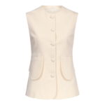 Destree Denim Ecru Button-Front Vest - Destree - Graphic Parisian Fashion - Shop at Coveti