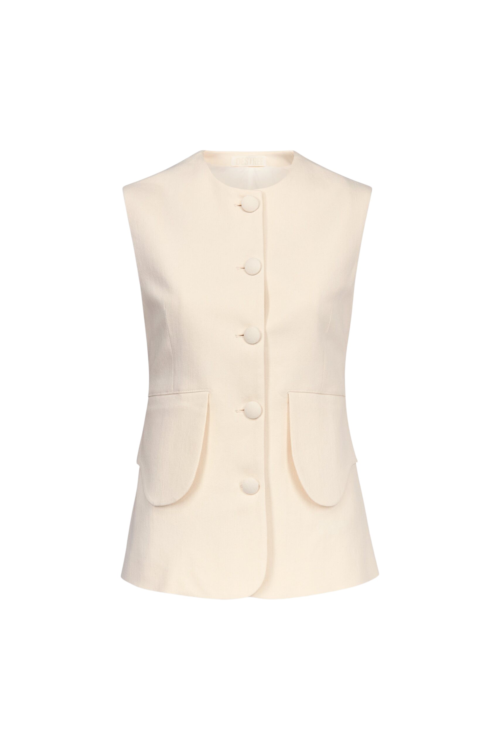 Destree-Denim-Ecru-Button-Front-Vest-scaled30113_nobg Destree Denim Ecru Button-Front Vest - Destree - Graphic Parisian Fashion - Shop at Coveti