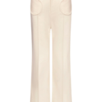 Destree Denim Ecru Flared Pants With Circular Pocket Details - Destree - Graphic Parisian Fashion - Shop at Coveti