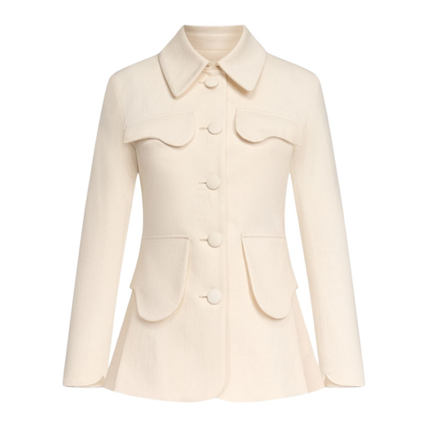 Destree Denim Ecru Utility Button-Front Jacket - Destree - Graphic Parisian Fashion - Shop at Coveti