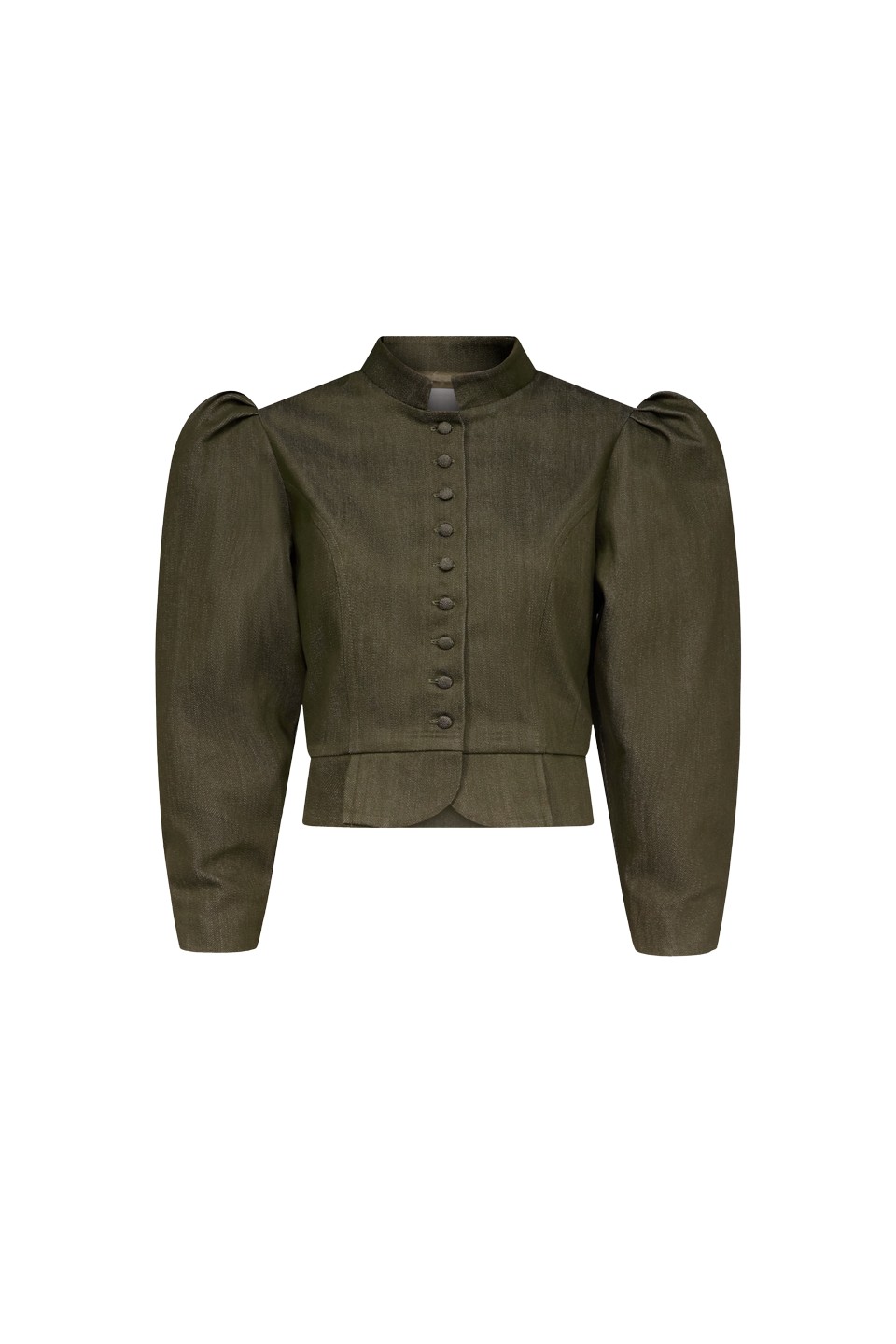 Destree Denim Khaki Puff Sleeve Jacket - Destree - Graphic Parisian Fashion - Shop at Coveti