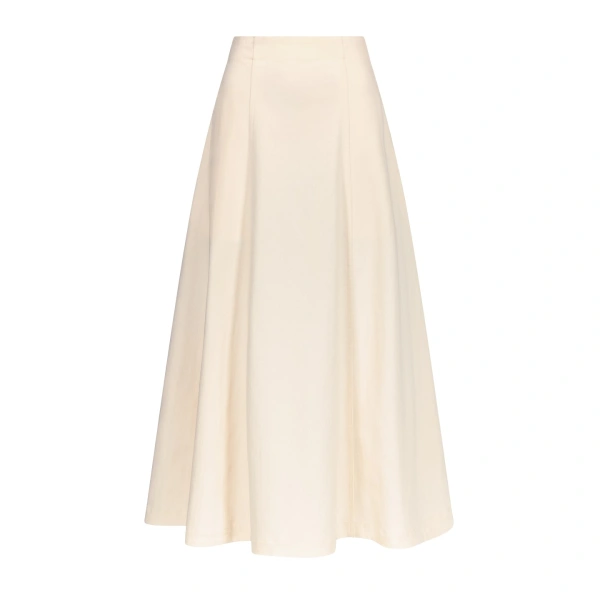 Destree Ecru Denim Midi Skirt With Pockets