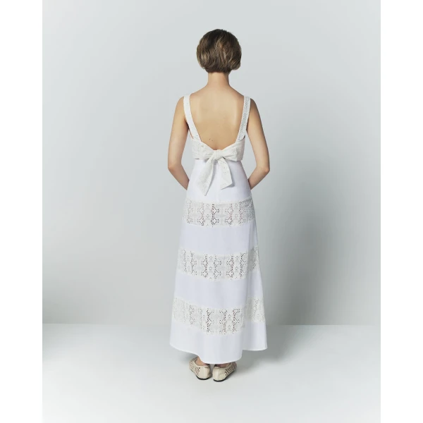 Destree Embroidered White Bow-Tie Top - Destree - Graphic Parisian Fashion - Shop at Coveti