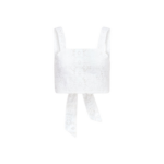 Destree Embroidered White Bow-Tie Top - Destree - Graphic Parisian Fashion - Shop at Coveti
