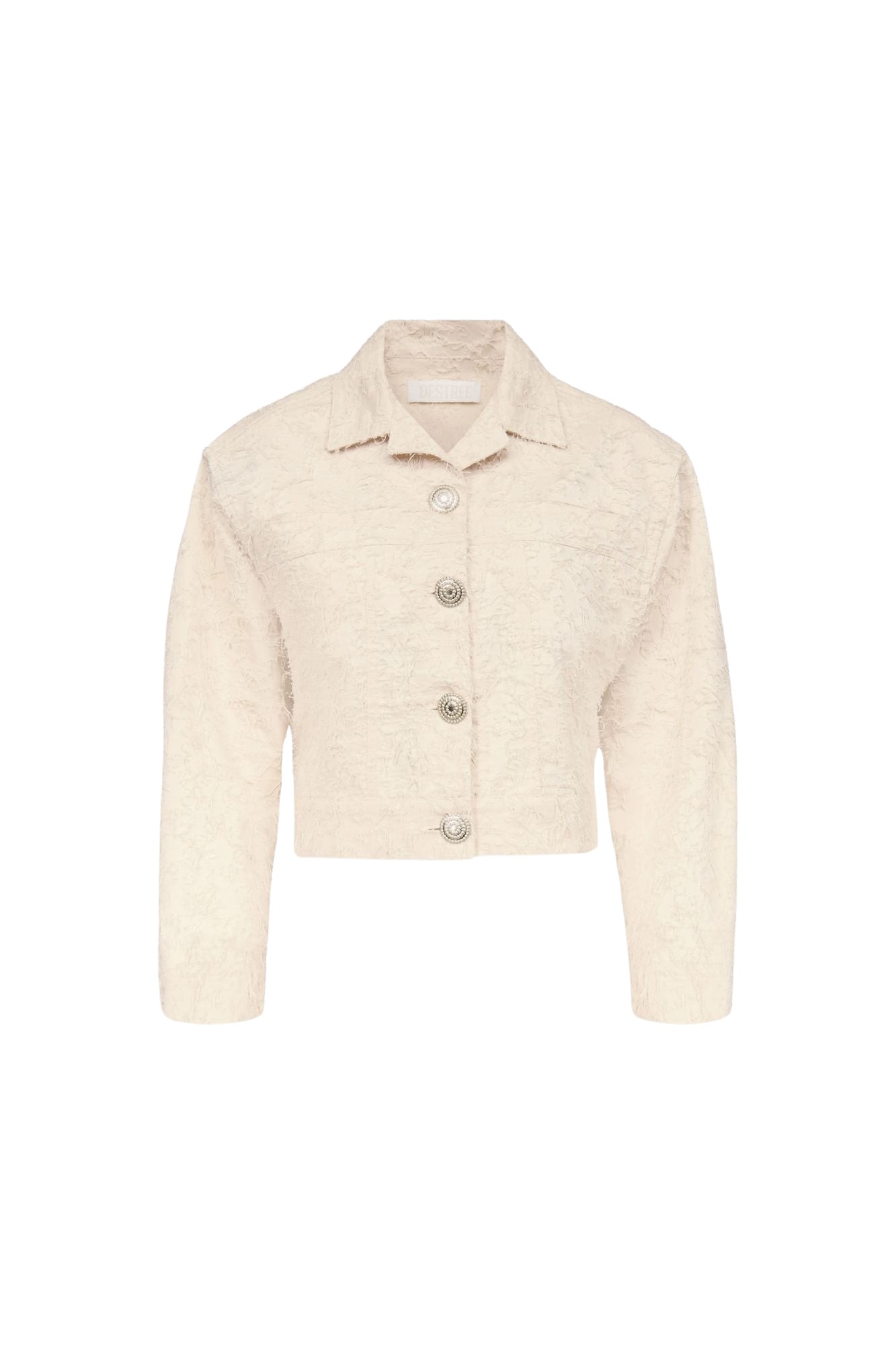 Destree-Ivory-Cropped-Cotton-Jacket-With-Textured-Thread-Finish68771_nobg Destree Ivory Cropped Cotton Jacket With Textured Thread Finish - Destree - Graphic Parisian Fashion - Shop at Coveti