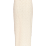 Destree Ivory Textured Maxi Skirt With Fringed Thread Finish - Destree - Graphic Parisian Fashion - Shop at Coveti