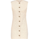Destree Ivory Textured Mini Dress With Fringed Thread Detail - Destree - Graphic Parisian Fashion - Shop at Coveti