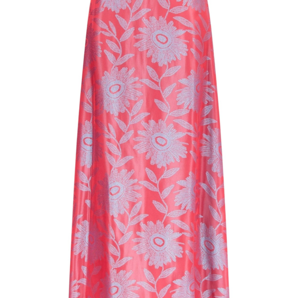 Jacquard Satin Midi Skirt