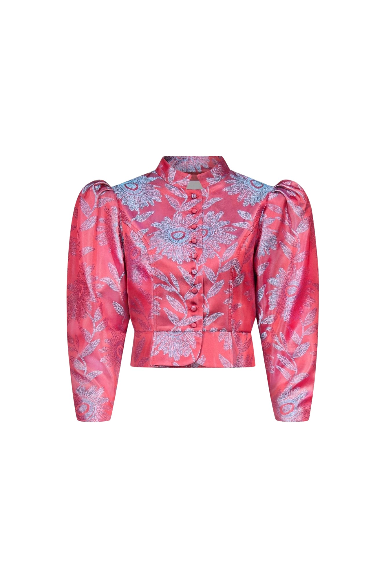 Destree-Jacquard-Satin-Puff-Sleeve-Jacket93596_nobg Destree Jacquard Satin Puff Sleeve Jacket - Destree - Graphic Parisian Fashion - Shop at Coveti