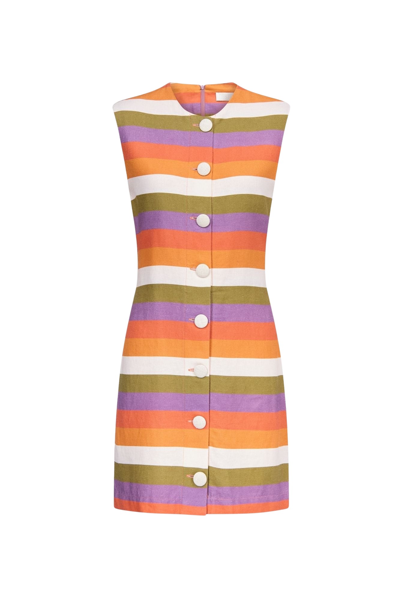 Destree-Multicolour-Striped-Sleeveless-Mini-Dress76250_nobg Destree Multicolour Striped Sleeveless Mini Dress - Destree - Graphic Parisian Fashion - Shop at Coveti