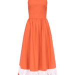 Destree Orange Halter Cotton Maxi Dress With Contrasting Ribbon Hem Detail - Destree - Graphic Parisian Fashion - Shop at Coveti