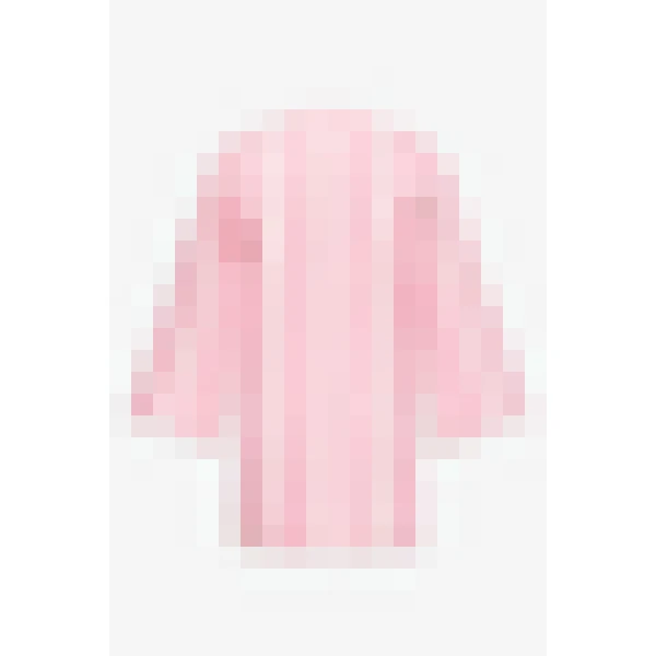 Destree Pink Striped Cotton Tunic With Split Neckline And Wide Sleeves - Destree - Graphic Parisian Fashion - Shop at Coveti