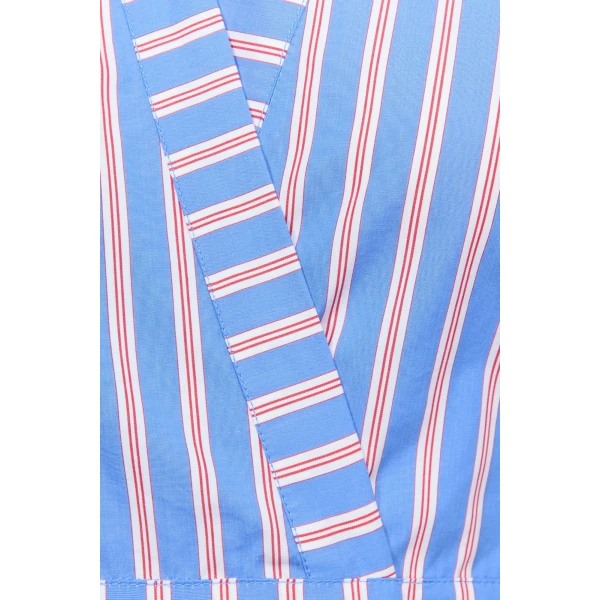 Destree Red And Blue Striped Bow-Tie Cropped Shirt - Destree - Graphic Parisian Fashion - Shop at Coveti