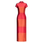 Destree Red And Terracotta Satin Summer Dress - Destree - Graphic Parisian Fashion - Shop at Coveti