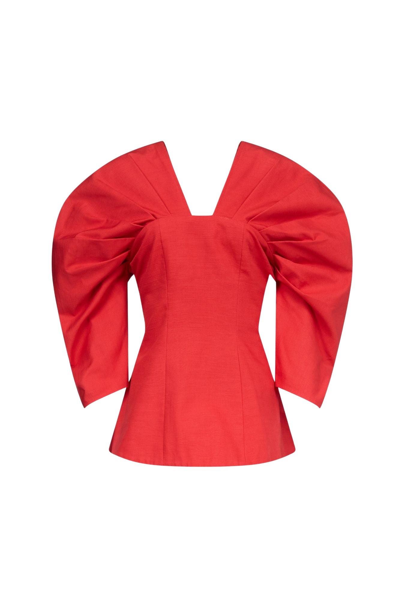 Destree-Red-Textured-Top-With-Structured-Sleeves61928_nobg Destree Red Textured Top With Structured Sleeves - Destree - Graphic Parisian Fashion - Shop at Coveti