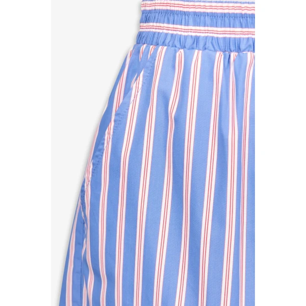 Destree Striped Pleated Cotton Shorts - Destree - Graphic Parisian Fashion - Shop at Coveti