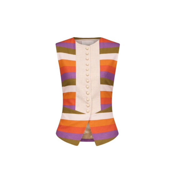 Destree Striped Sleeveless Linen Top - Destree - Graphic Parisian Fashion - Shop at Coveti