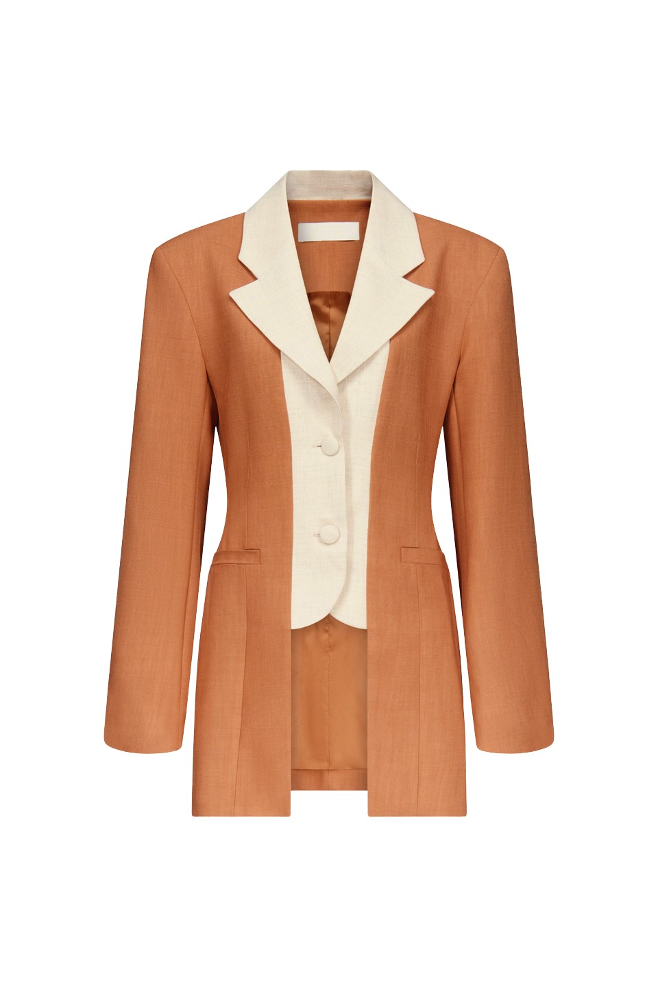 Destree-Two-Tone-Camel-Jacket-With-Contrasting-Lapel41403_nobg Destree Two-Tone Camel Jacket With Contrasting Lapel - Destree - Graphic Parisian Fashion - Shop at Coveti