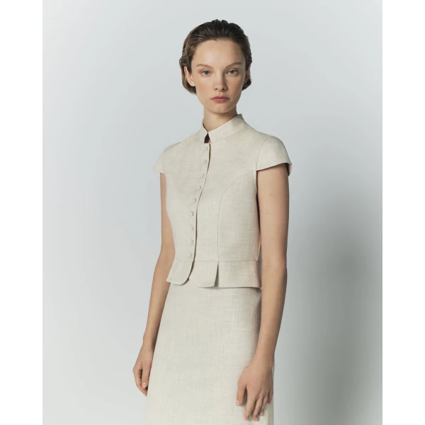 Destree Warm Grey Amoako Summer Sleeveless Top - Destree - Graphic Parisian Fashion - Shop at Coveti