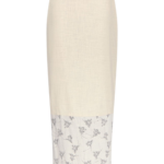 Destree Warm Grey Midi Skirt With Printed Hem - Destree - Graphic Parisian Fashion - Shop at Coveti
