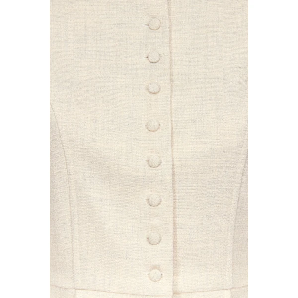 Destree Warm Grey Puff Sleeve Jacket - Destree - Graphic Parisian Fashion - Shop at Coveti