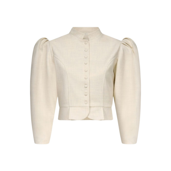 Destree Warm Grey Puff Sleeve Jacket - Destree - Graphic Parisian Fashion - Shop at Coveti