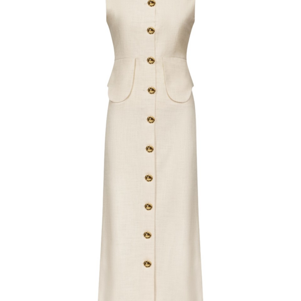 Destree Warm Grey Sleeveless Midi Dress - Destree - Graphic Parisian Fashion - Shop at Coveti