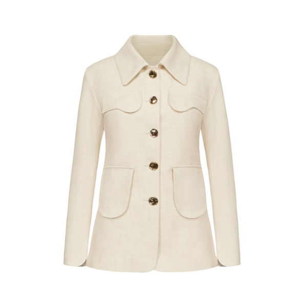 Destree Warm Grey Utility Button-Front Jacket - Destree - Graphic Parisian Fashion - Shop at Coveti