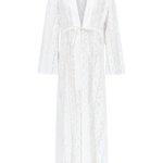 Destree White Embroidered Cotton Maxi Dress With Tie Waist Detail - Destree - Graphic Parisian Fashion - Shop at Coveti