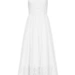 Destree White Halter Cotton Dress With Embroidered Hem Detail - Destree - Graphic Parisian Fashion - Shop at Coveti