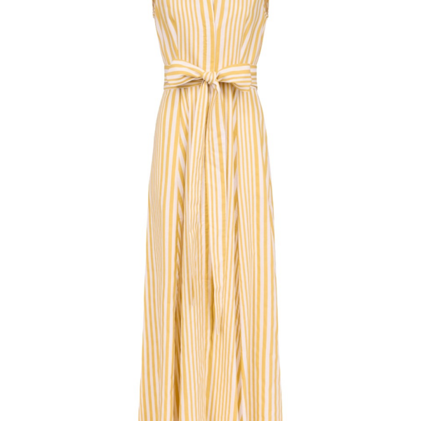 Destree Yellow Striped Cotton Maxi Dress - Destree - Graphic Parisian Fashion - Shop at Coveti