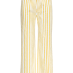Destree Yellow Striped Wide-Leg Cotton Trousers - Destree - Graphic Parisian Fashion - Shop at Coveti