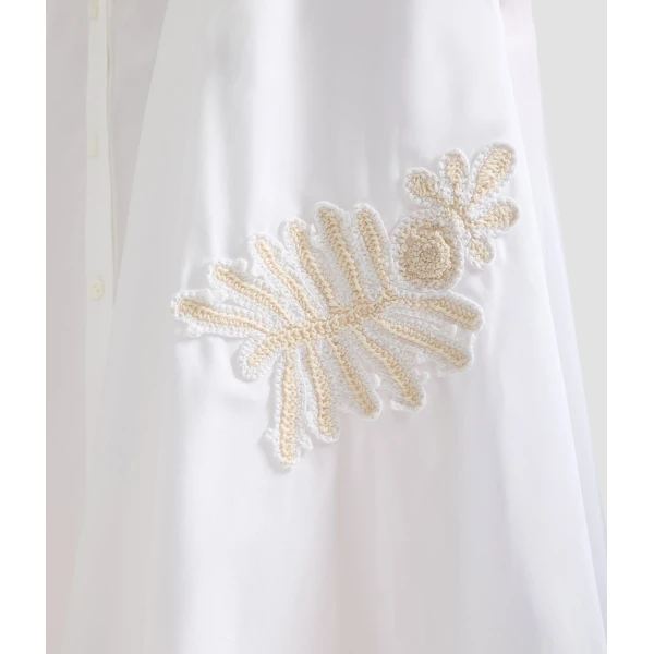 Erdem Appliqué Cotton Midi Shirt Dress - Dresses - British Romantic Luxury at Coveti