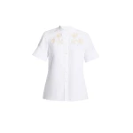 Erdem Appliqué Cotton Poplin Short Sleeve Shirt - Tops - British Romantic Luxury at Coveti