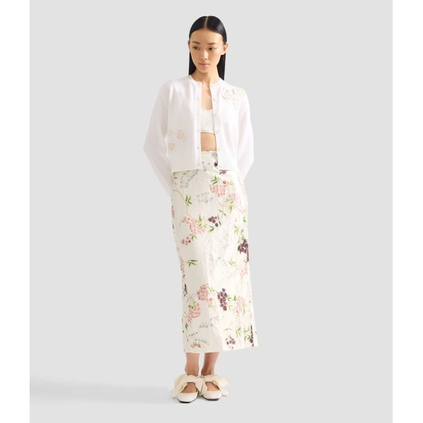 Erdem Appliqué Merino Wool Cardigan - Knitwear - British Romantic Luxury at Coveti