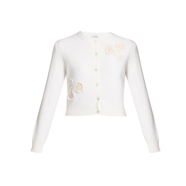 Erdem Appliqué Merino Wool Cardigan - Knitwear - British Romantic Luxury at Coveti