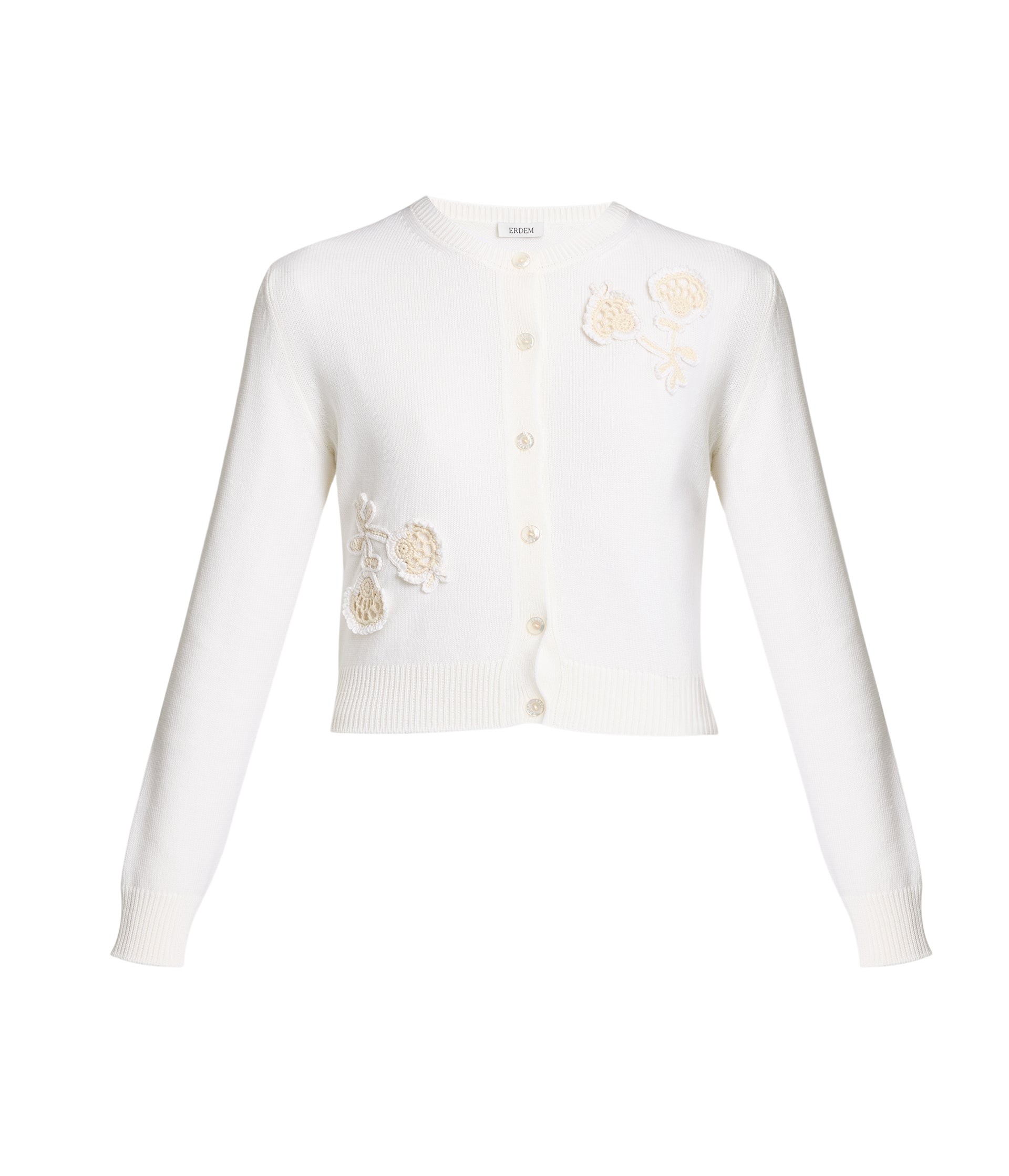 Erdem Appliqué Merino Wool Cardigan - Knitwear - British Romantic Luxury at Coveti
